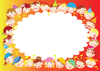 kids with blank border