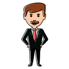 cartoon businessman icon