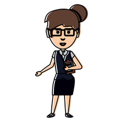 cartoon businesswoman icon