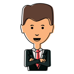 cartoon businessman icon