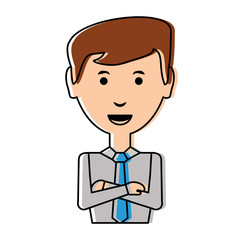 cartoon businessman icon