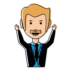 cartoon businessman icon
