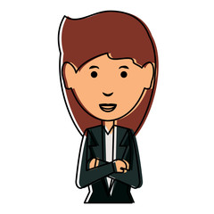 cartoon businesswoman icon