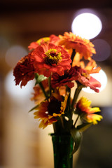 Flowers bouquet, blurry background
