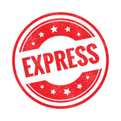 Express delivery grunge retro red isolated stamp on white background