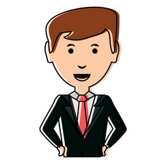 cartoon businessman icon