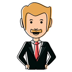 cartoon businessman icon