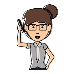 cartoon businesswoman icon