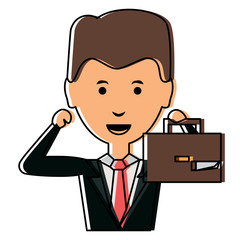 Cartoon businessman icon