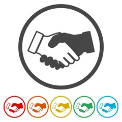Partnership icon, Handshake, 6 Colors Included
