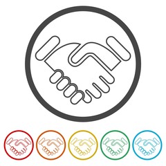 Partnership icon, Handshake, 6 Colors Included
