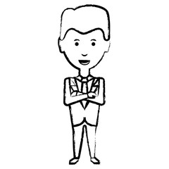 cartoon businessman icon