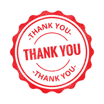 Thank You grunge retro red isolated stamp on white background