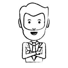 cartoon businessman icon