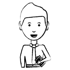 cartoon businessman icon