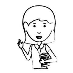 cartoon businesswoman icon