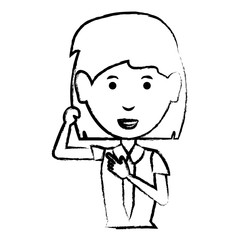 cartoon businesswoman icon
