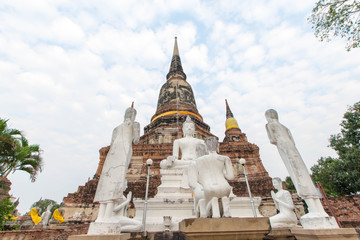 Fototapeta na wymiar Thailand Ayutthaya city Wat Yai Chai Mongkon
