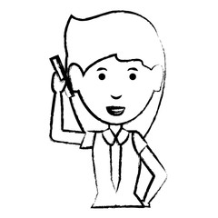 cartoon businesswoman icon