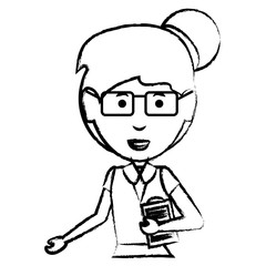 cartoon businesswoman icon