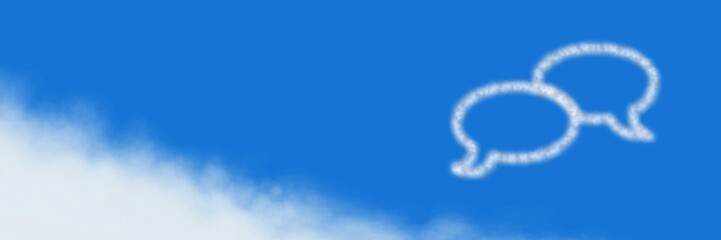 Chat bubble Cloud Icons with sky