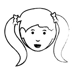 cartoon woman face icon