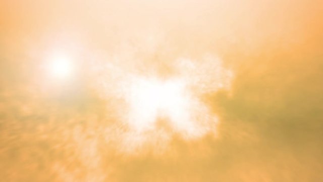 Flying through a field of animated Sunset cinematic very fast