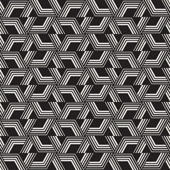 Vector seamless stripes pattern. Modern stylish texture with monochrome trellis. Repeating geometric hexagonal grid. Simple lattice design.