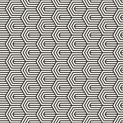 Vector seamless stripes pattern. Modern stylish texture with monochrome trellis. Repeating geometric hexagonal grid. Simple lattice design.