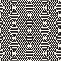 Vector seamless stripes pattern. Modern stylish texture with monochrome trellis. Repeating geometric hexagonal grid. Simple lattice design.