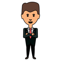 cartoon businessman icon