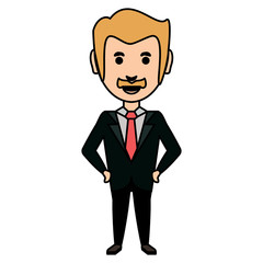 cartoon businessman icon