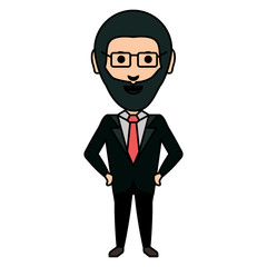 cartoon businessman icon