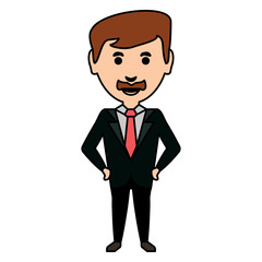 cartoon businessman icon