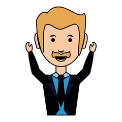 cartoon businessman icon