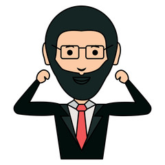 cartoon businessman icon