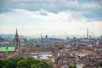 Fototapeta na wymiar Aerial view of the city of Dublin, Ireland