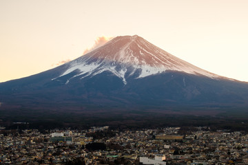 Fototapeta premium Sunset at mount fuji san, Japan