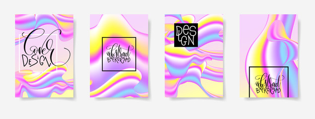 fluid color covers set with abstract background, trendy design