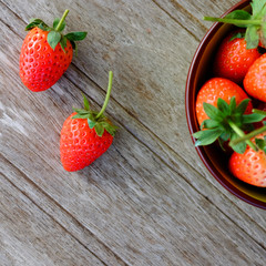 Healthy fruit of strawberries.
