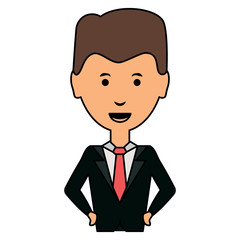 cartoon businessman icon