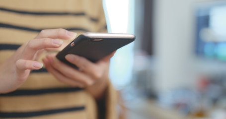 Woman using smart phone