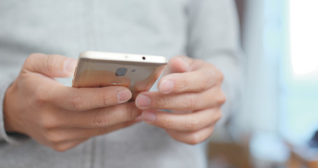 Man use of mobile phone