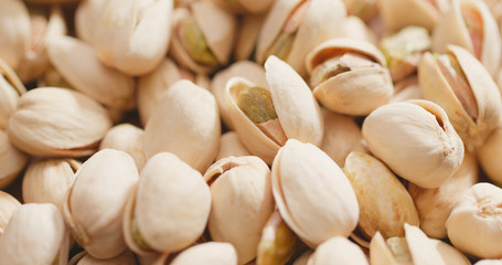 Stack of Roasted pistachios