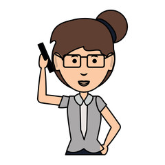 cartoon businesswoman icon