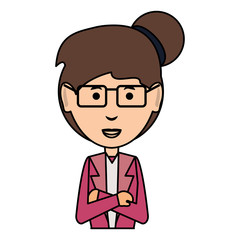 cartoon businesswoman icon