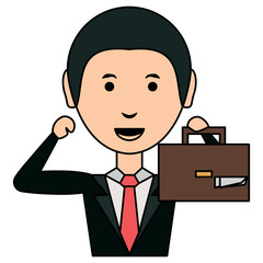 Cartoon businessman icon