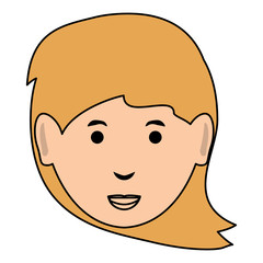 cartoon woman face icon