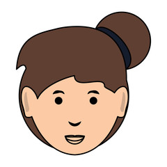 cartoon woman face icon
