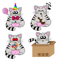 Obraz premium Cute cat character